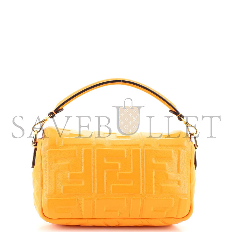 FENDI BAGUETTE NM BAG ZUCCA EMBOSSED LEATHER MINI  (18*13*5cm)